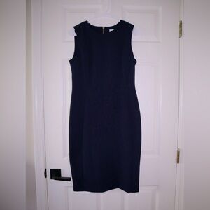 Navy Blue Calvin Klein Dress with Gold Zipper